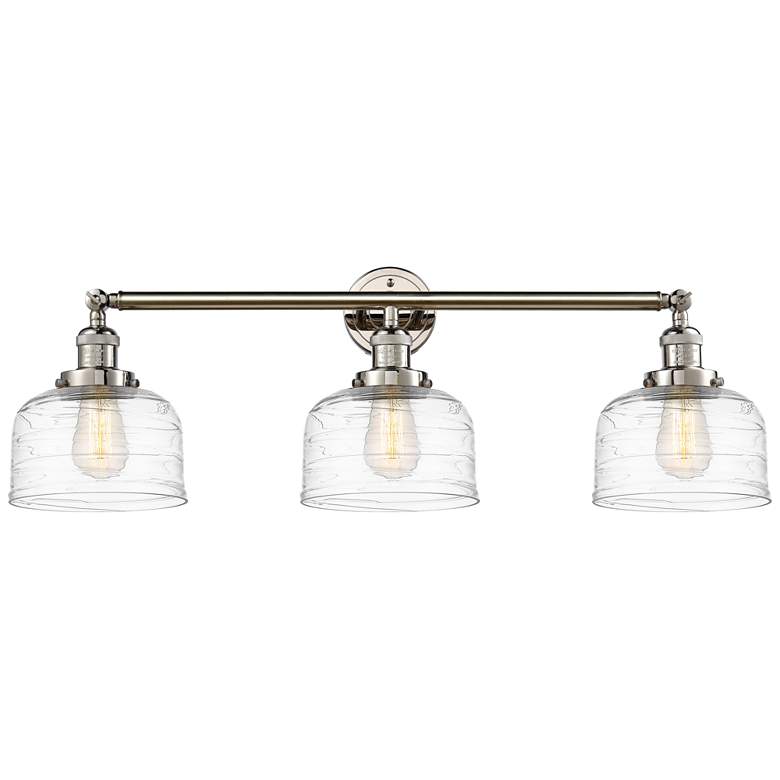 Image 1 Bell 3 Light 32 inch LED Bath Light - Polished Nickel - Clear Deco Swirl S