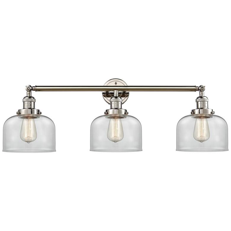 Image 1 Bell 3 Light 32 inch LED Bath Light - Polished Nickel - Clear Shade