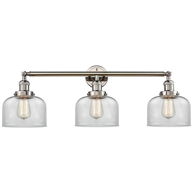 Image 1 Bell 3 Light 32" LED Bath Light - Polished Nickel - Clear Shade