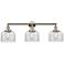 Bell 3 Light 32" LED Bath Light - Polished Nickel - Clear Shade