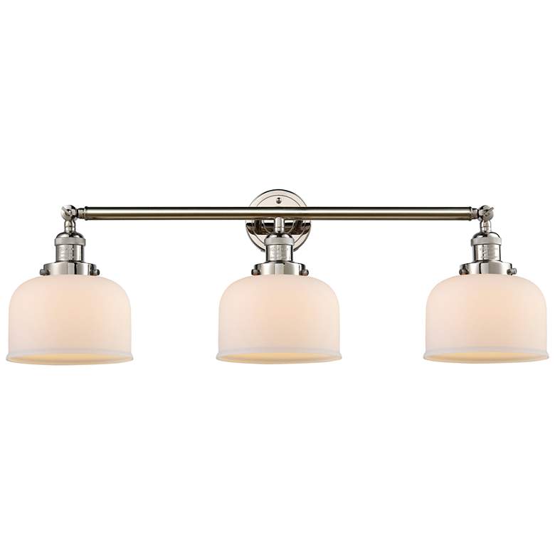 Image 1 Bell 3 Light 32" LED Bath Light - Polished Nickel - Matte White Shade