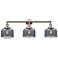 Bell 3 Light 32" LED Bath Light - Polished Nickel - Plated Smoke Shade