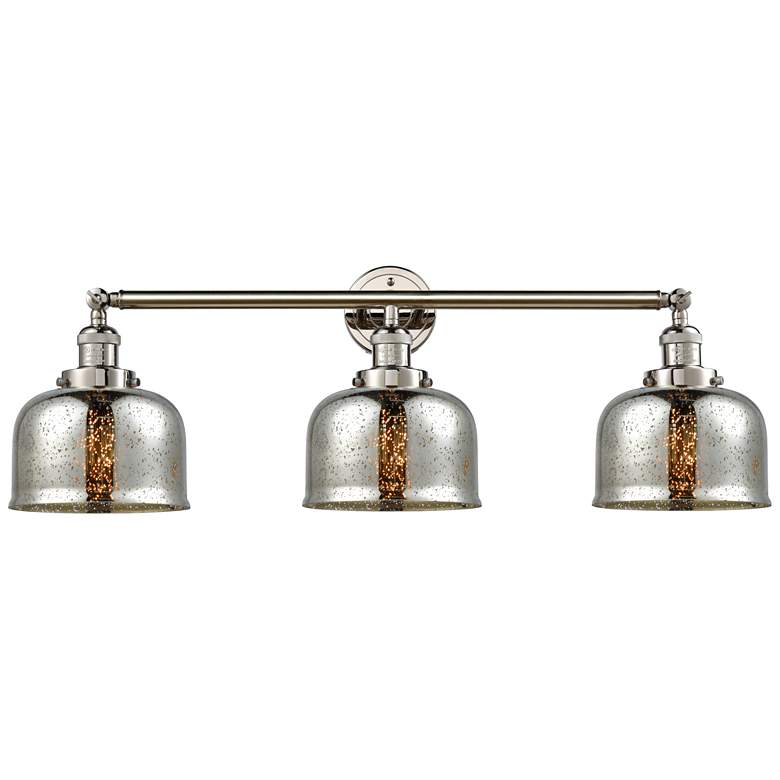 Image 1 Bell 3 Light 32" LED Bath Light - Polished Nickel - Silver Mercury Sha
