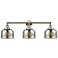 Bell 3 Light 32" LED Bath Light - Polished Nickel - Silver Mercury Sha