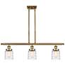 Bell 3 Light 36" LED Island Light - Brushed Brass  - Deco Swirl Shade