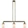 Bell 3 Light 38" Island Light - Antique Brass - Matte White Shade
