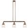 Bell 3 Light 38" LED Island Light - Antique Copper - Deco Swirl Shade