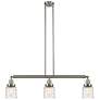 Bell 3 Light 38" LED Island Light - Brushed Satin Nickel  - Deco Swirl