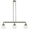 Bell 3 Light 38" LED Island Light - Brushed Satin Nickel  - Deco Swirl