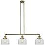Bell 3 Light 41" Island Light - Antique Brass  - Clear Shade