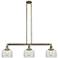 Bell 3 Light 41" Island Light - Antique Brass  - Clear Shade