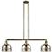 Bell 3 Light 41" Island Light - Antique Brass - Silver Plated Mercury