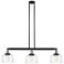 Bell 3 Light 41" Island Light - Black Antique Brass - Clear Deco Swir