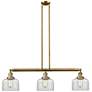 Bell 3 Light 41" LED Island Light - Brushed Brass  - Clear Shade
