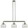 Bell 3 Light 41" LED Island Light - Brushed Satin Nickel - Clear Shad