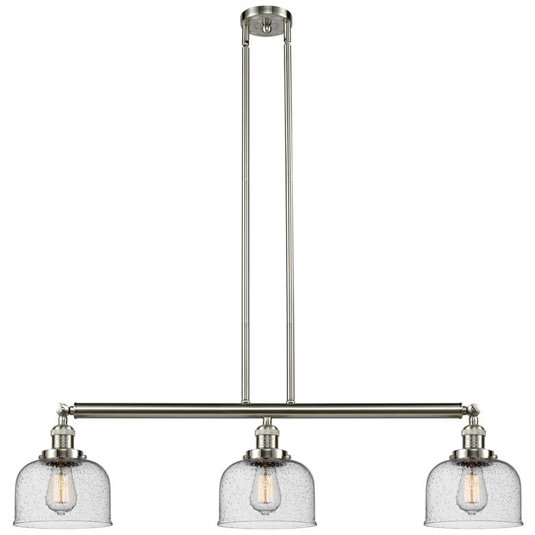 Image 1 Bell 3 Light 41" LED Island Light - Brushed Satin Nickel - Seedy Shad