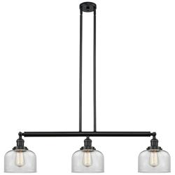 Bell 3 Light 41" LED Island Light - Matte Black  - Clear Shade