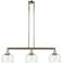 Bell 3 Light 41" LED Island Light - Polished Nickel - Clear Deco Swir