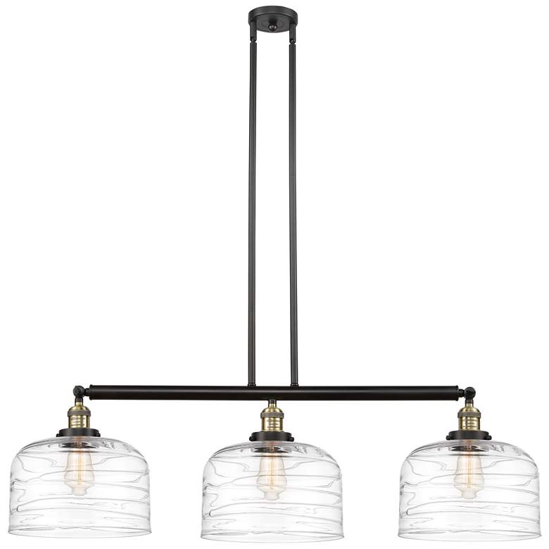 Image 1 Bell 3 Light 42" LED Island Light - Black Antique Brass - Clear Deco