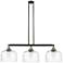 Bell 3 Light 42" LED Island Light - Black Antique Brass - Clear Deco