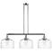 Bell 3 Light 42" LED Island Light - Polished Chrome  - Clear Deco Swir
