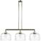 Bell 3 Light 42" LED Island Light - Polished Nickel - Clear Deco Swir