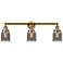 Bell 30" 3-Light Brushed Brass Bath Light w/ Plated Smoke Shade