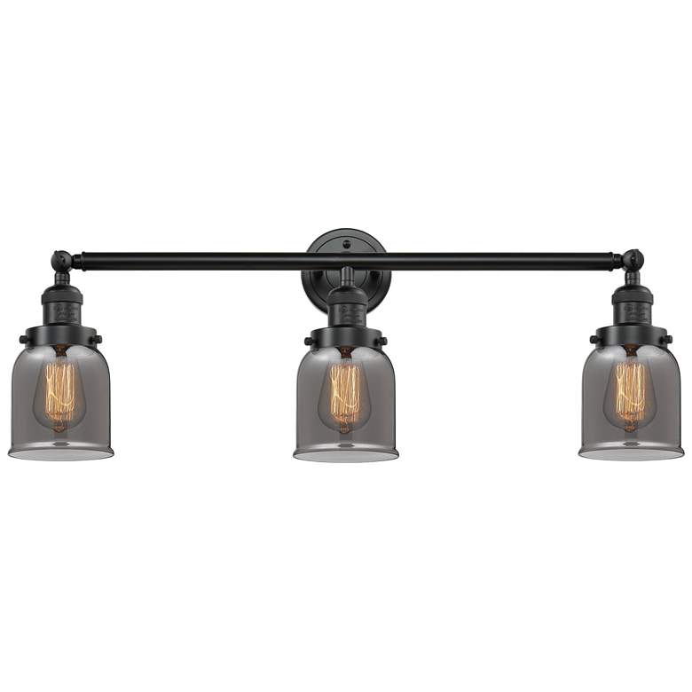 Image 1 Bell 30" 3-Light Oil Rubbed Bronze Bath Light w/ Plated Smoke Shade