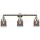 Bell 30" 3-Light Polished Nickel Bath Light w/ Plated Smoke Shade