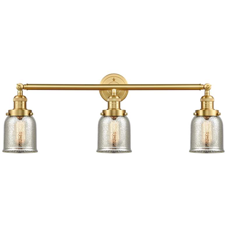 Image 1 Bell 30 inch 3-Light Satin Gold Bath Light w/ Silver Plated Mercury Shade
