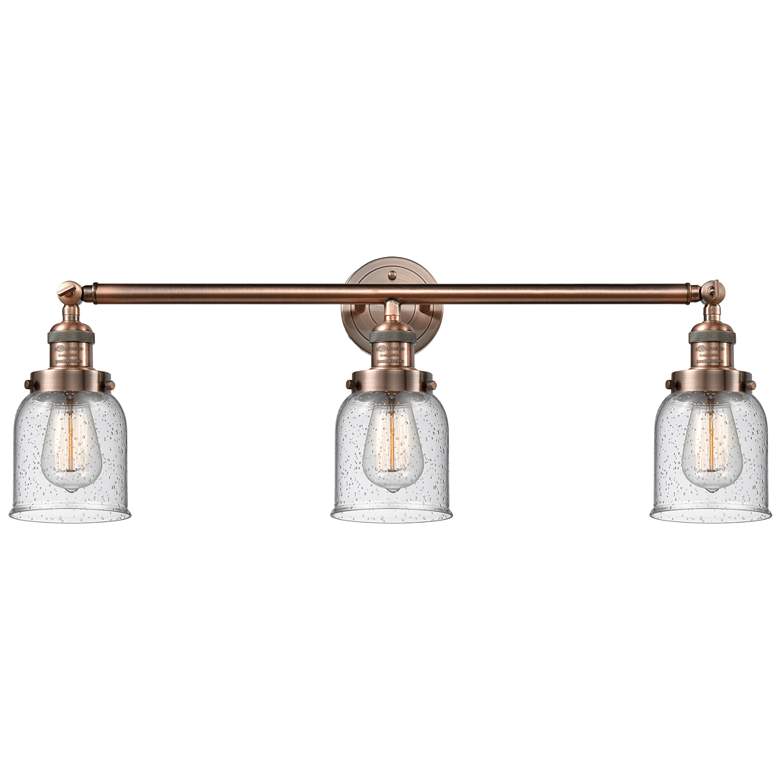 Image 1 Bell 30" Wide 3 Light Copper Bath Vanity Light w/ Seedy Shade