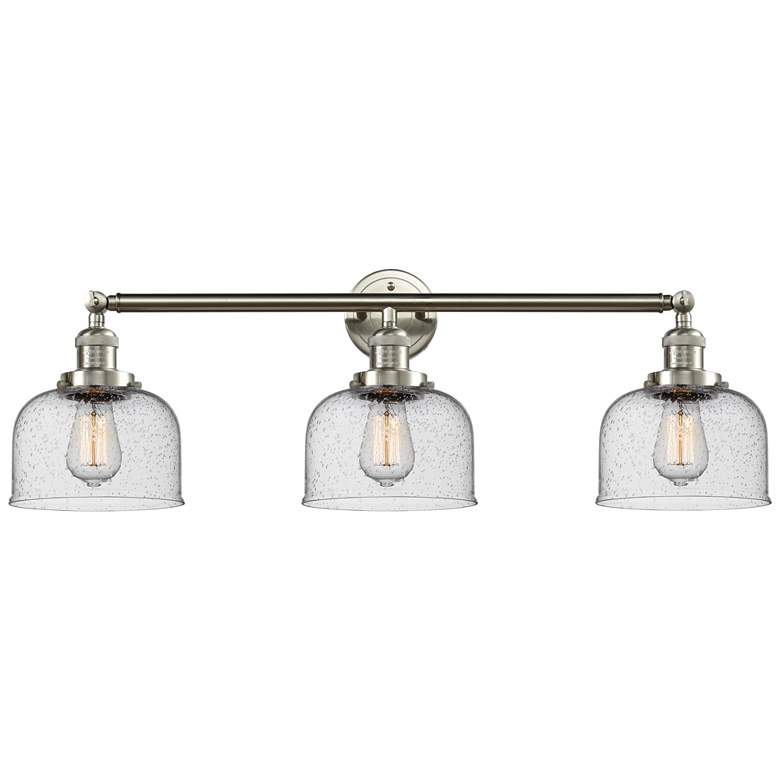 Image 1 Bell 32" Wide 3 Light Brushed Satin Nickel Bath Vanity Light w/ Seedy