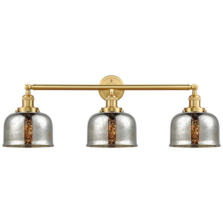Image 1 Bell 32" Wide 3 Light Gold Bath Vanity Light w/ Silver Plated Mercury