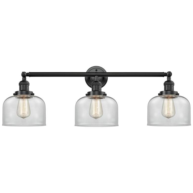Image 1 Bell 32" Wide 3 Light Oil Rubbed Bronze Bath Vanity Light w/ Clear Sha