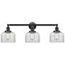 Bell 32" Wide 3 Light Oil Rubbed Bronze Bath Vanity Light w/ Clear Sha