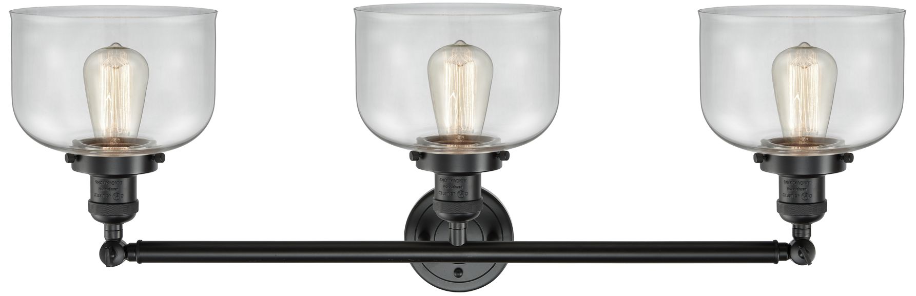 Image 2 Bell 32" Wide 3 Light Oil Rubbed Bronze Bath Vanity Light w/ Clear Sha more views