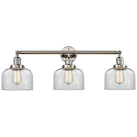 Image1 of Bell 32" Wide 3 Light Polished Nickel Bath Vanity Light w/ Clear Shade