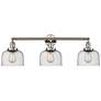 Bell 32" Wide 3 Light Polished Nickel Bath Vanity Light w/ Seedy Shade