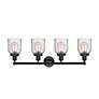 2_Bell 32" Wide Matte Black 4-Light Bath Light w/ Clear Shade more views