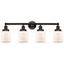 1_Bell 32" Wide Oil-Rubbed Bronze and White 4-Light Bath Light