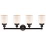 2_Bell 32" Wide Oil-Rubbed Bronze and White 4-Light Bath Light more views