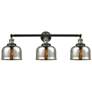 1_Bell 32"W Black and Brass 3-Light LED Bath Light w/ Mercury