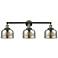 Bell 32"W Black and Brass 3-Light LED Bath Light w/ Mercury