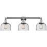 1_Bell 32"W Polished Chrome 3-Light Bath Light w/ Seedy Glass
