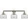Bell 32"W Satin Nickel Clear Glass 3-Light LED Bath Light