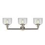 2_Bell 32"W Satin Nickel Clear Glass 3-Light LED Bath Light more views