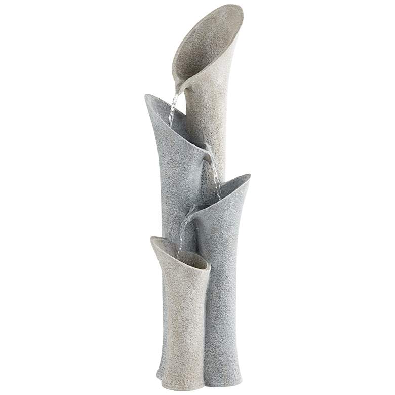Image 2 Bell 34 inch High Gray Stone 4-Tier Modern Fountain
