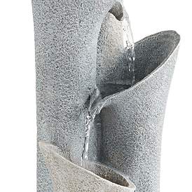 Image3 of Bell 34" High Gray Stone 4-Tier Modern Fountain more views