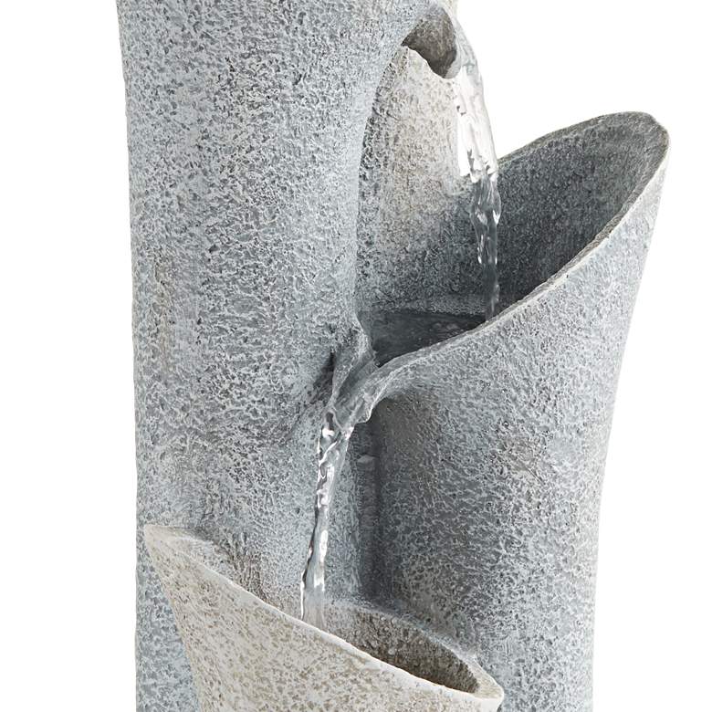 Image 3 Bell 34 inch High Gray Stone 4-Tier Modern Fountain more views