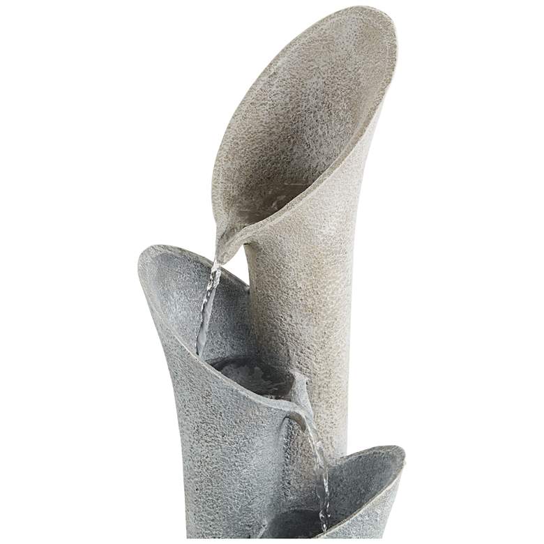 Image 4 Bell 34 inch High Gray Stone 4-Tier Modern Fountain more views